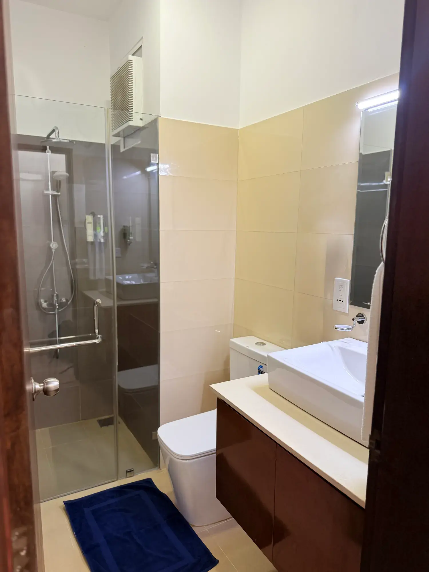 Bathroom with a glass shower