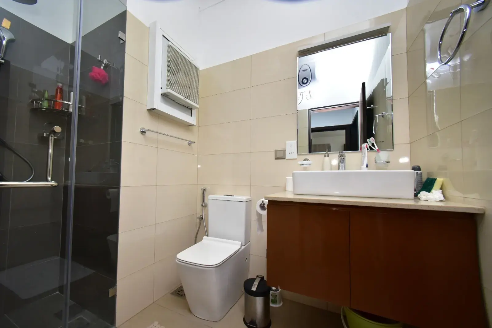Bathroom with a glass shower
