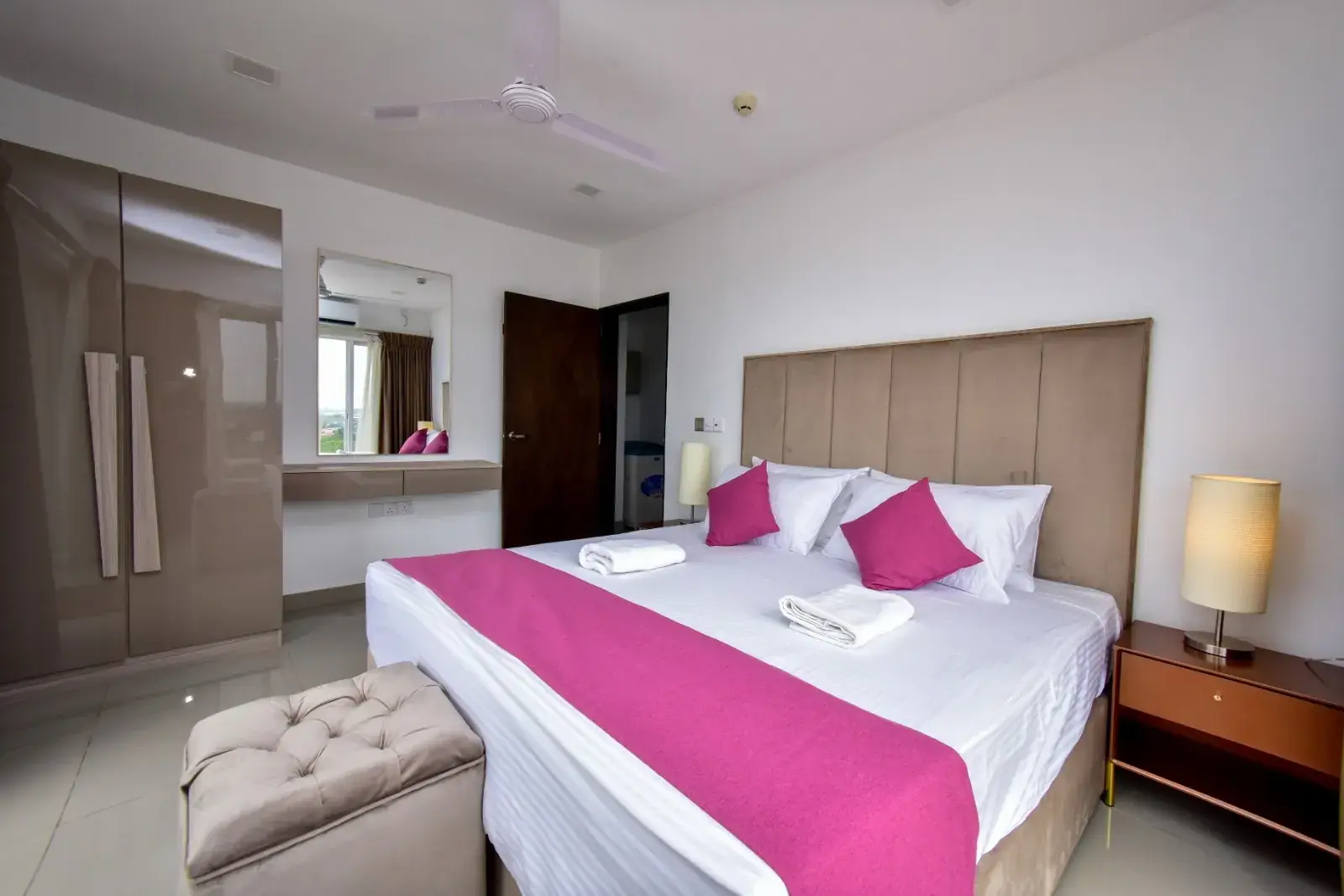 Bedroom with a wardrobe and dressing table