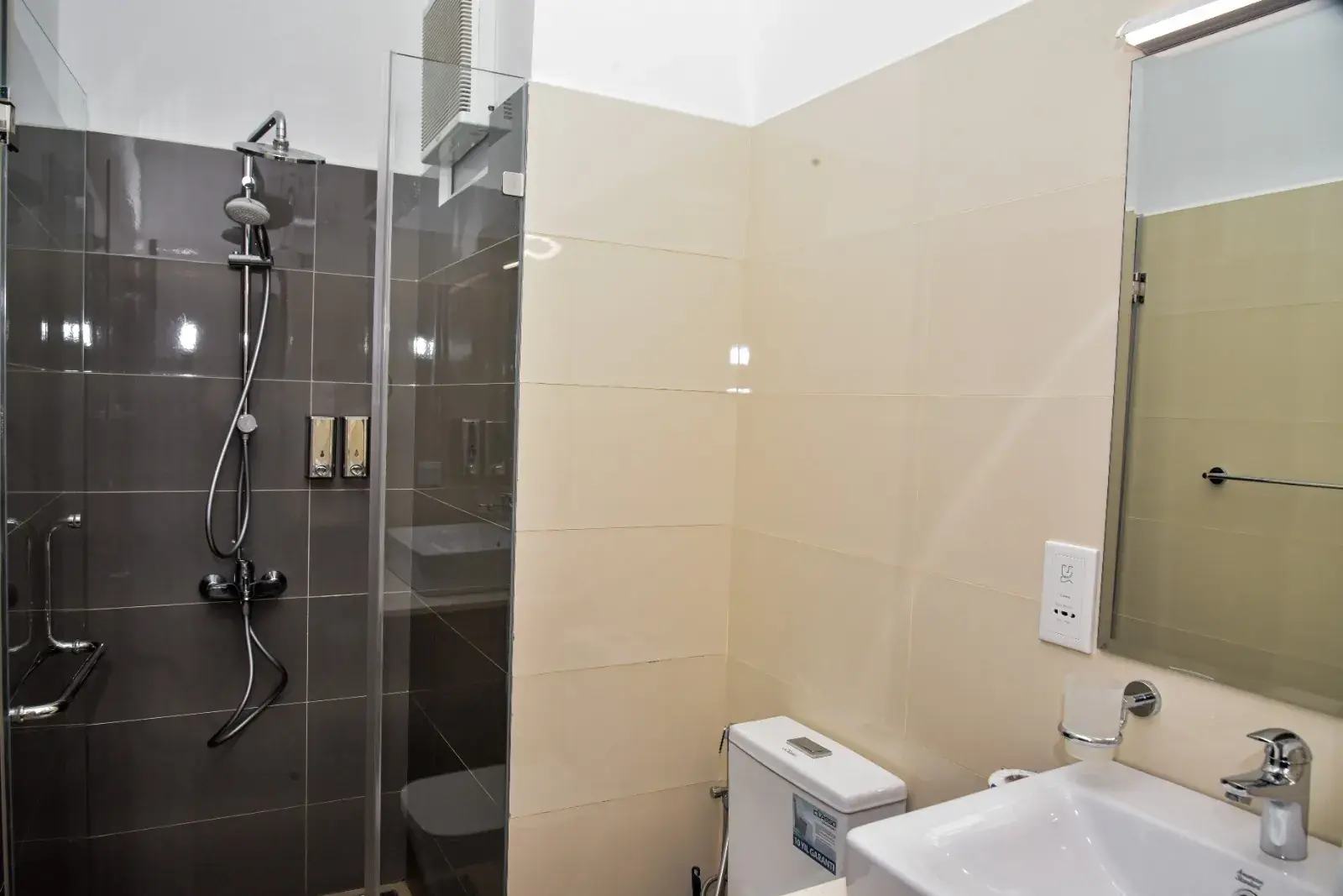 Bathroom with a glass shower
