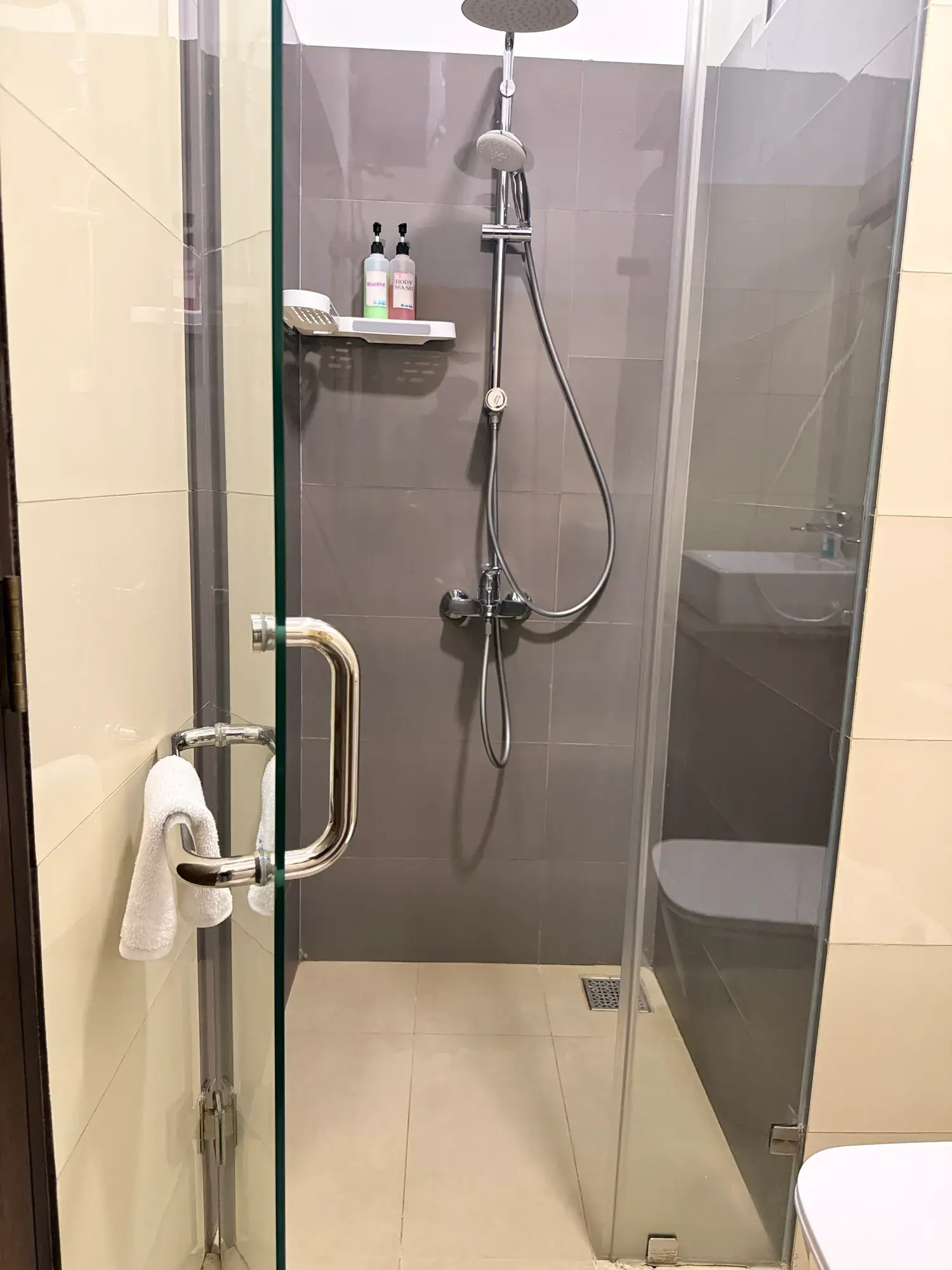 Bathroom with a glass shower