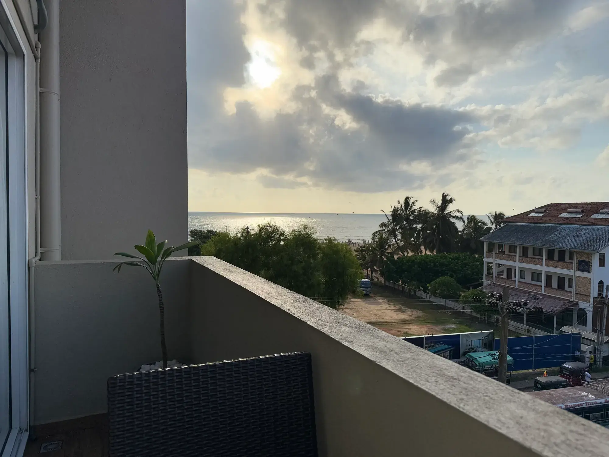 Balcony looking out over the trees